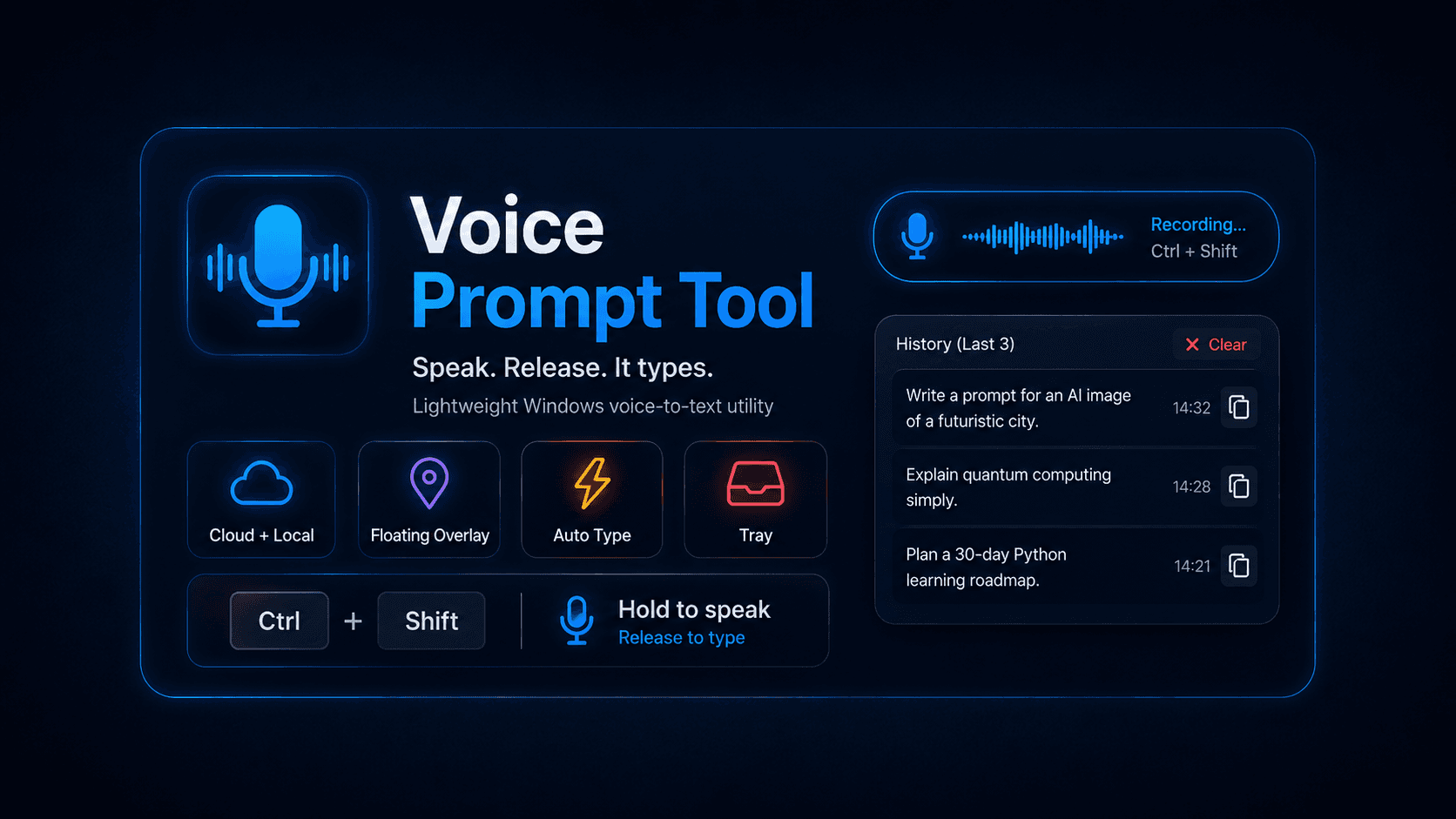 Voice Prompt Tool - Push-to-Talk Dictation for Windows with Groq Whisper