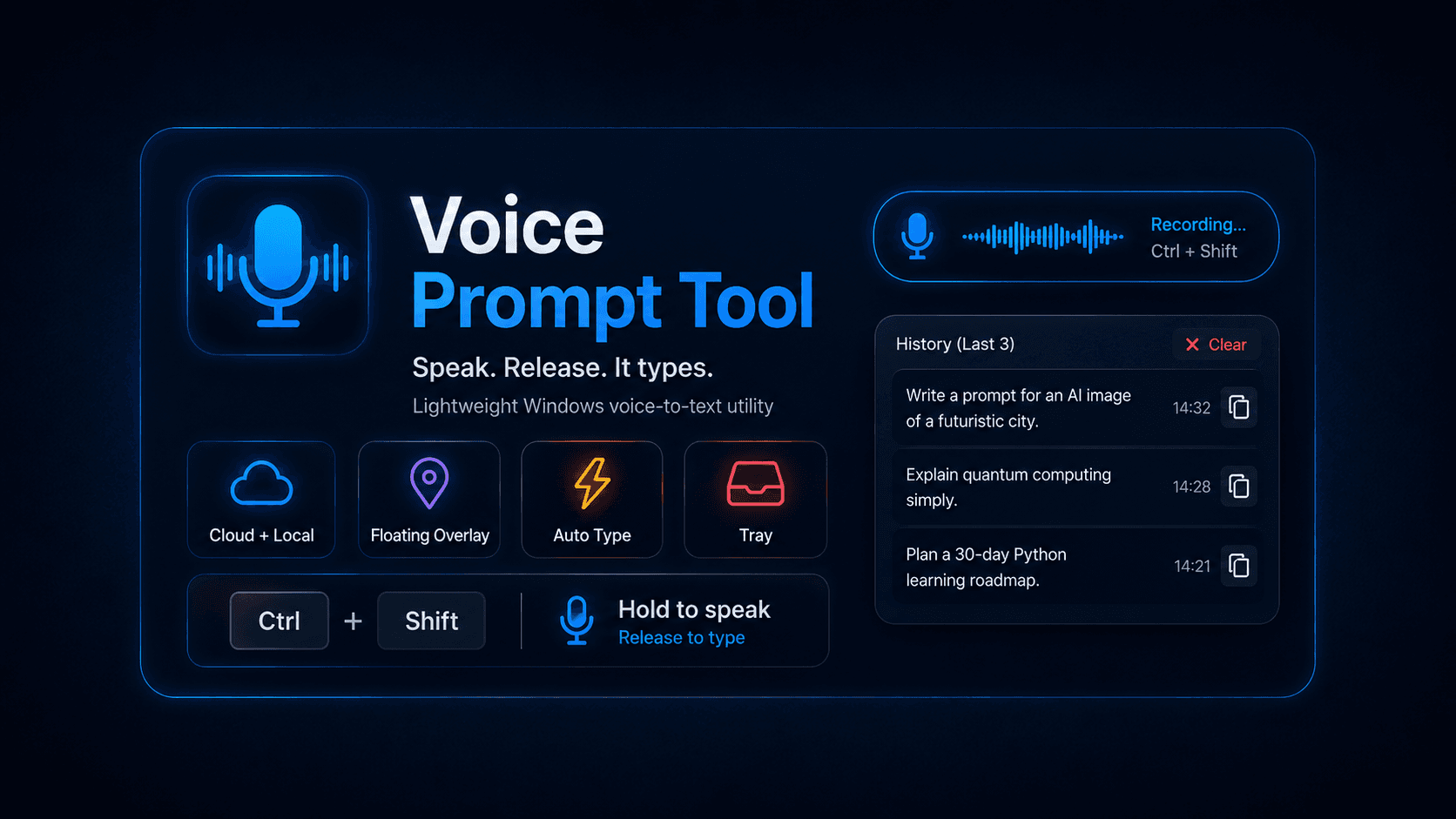 Voice Prompt Tool - Push-to-Talk Dictation for Windows with Groq Whisper