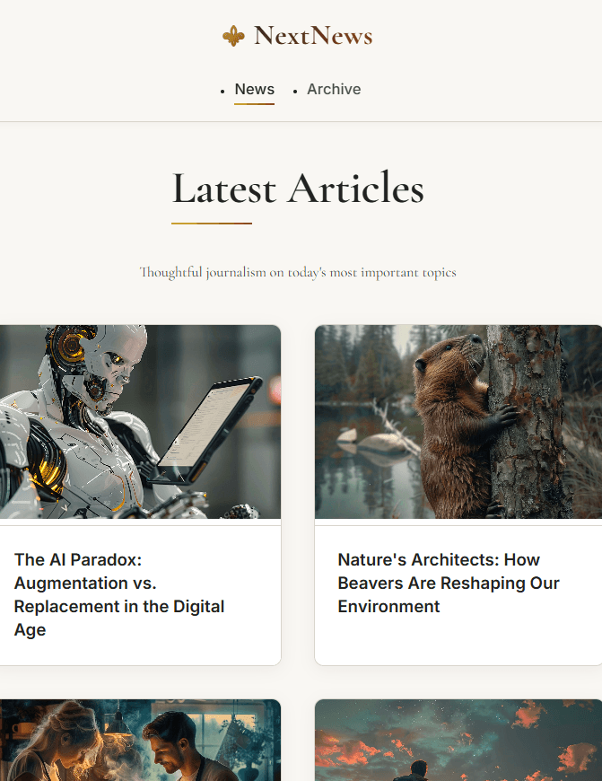 News Article Grid View