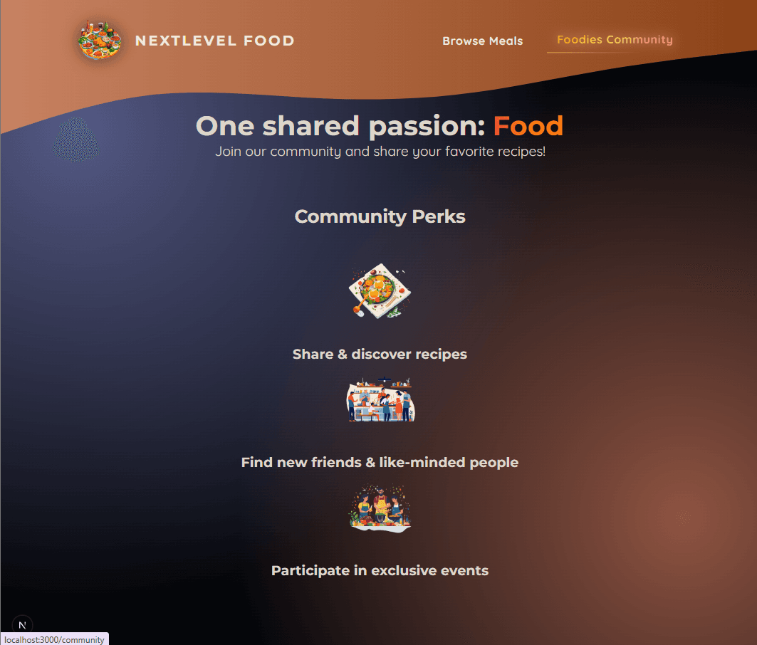 Form to share your own meal with the community