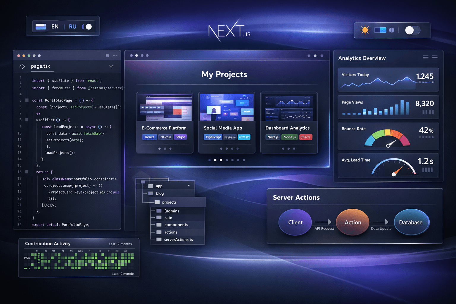 Modern Portfolio & Blog Platform β Full-Stack Next.js Application