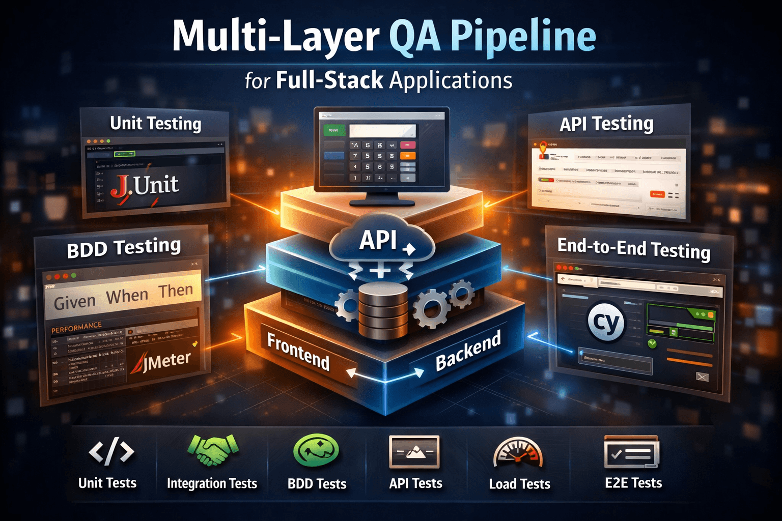 Multi-Layer QA Pipeline for Full-Stack Applications