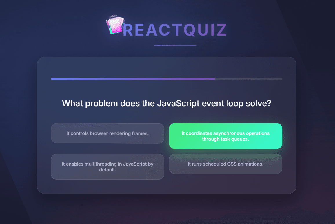 ReactQuiz Application Demo 2