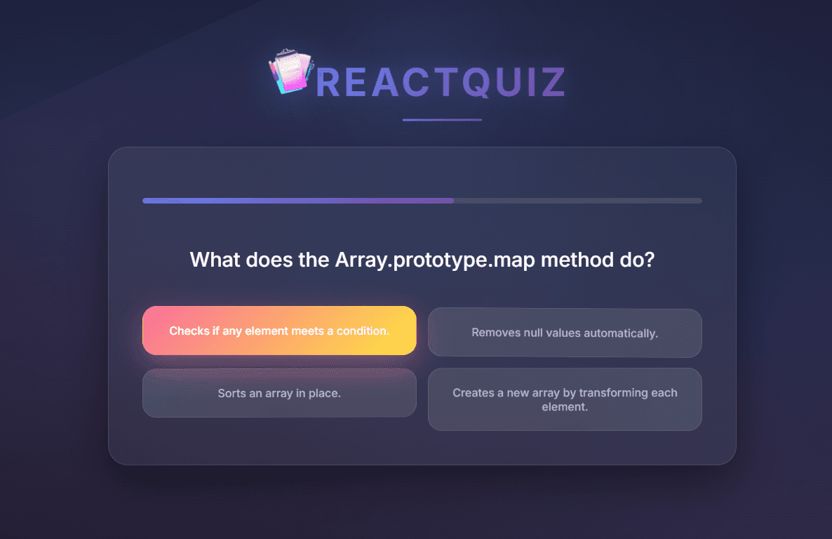 ReactQuiz Application Demo 3